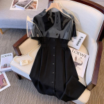 Uustulnukas! Suures suuruses naiste suvekleit, peenike ja kattega k&otilde;ht, elegantne pikk kleit lihavatele ja vabaaja kleitidele L must