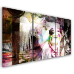 Kolmeosalise pildiga l&otilde;uendiprint Ballerina Painting Abstract 60x40 roosa