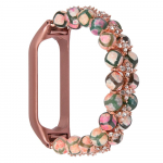 Rihm Xiaomi Mi Bandile 7 6 5 4 3 K&auml;ev&otilde;ru Ehted Naiste Mi Band 6 5 4 3 Kellarihm Elastne veniv rihm Mibandi jaoks 3 4 5 6 V&auml;rvilised helmestega For Mi Band 5 6 roosa kuldne v&auml;rv