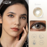 Freshgo v&auml;rvilised kontaktl&auml;&auml;tsed silmadele aastaseks kasutamiseks V&auml;rvilised kontaktl&auml;&auml;tsed 1 paar silmakontaktl&auml;&auml;tsed v&auml;rviliste siniste hallidega l&auml;&auml;tsedega 14.2mm pruun