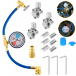 BPV31 Bullet Piercing Tap Valve Kits U-Charging Hose Refrigerant Can Tap with Gauge R134a Can Connect to R12/R22 Port AC