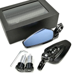 Motorcycle Mirror Handlebar Bar End Side Rearview Mirrors For aprilia tuono v4 sxv bajaj dominar 400 pulsar 200 ns Blue Glass gray