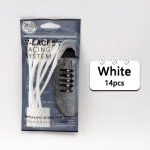 NO.8 14tk/partii silikoonist kingapaelad lipsuta kingapaelad elastsed tossud kingapaelad lastele t&auml;iskasvanute kingapaelad kummist kingapaelad 14Pcs valge