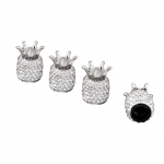 4 tk Crown Bling Diamond Crystal Rattakorgid Rhinestone savist ABS autorehvid ventiilid rehvivarre &otilde;huklapi korgid &otilde;hukindlad kate Bling 4pcs Black
