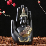 Zen Retro Buddha kuju Loov Palm Buddha k&auml;sit&ouml;&ouml; Kodukaunistus Kontorikaunistus Aiakaunistus Buddha skulptuur