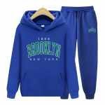 1898 BROOKLYN NEW YORK Print Pusa pikkade varrukatega kapuuts Jooksup&uuml;ksid Patchwork Fitness Hoodie R&otilde;ivad Meeste komplekt Riided S