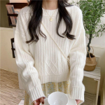 2023. aasta Vintage Fried Dough Twists pulloveriga sviiter naistele s&uuml;gisel ja talvel kandmiseks Korea lahtiste pikkade varrukatega kudumiss&auml;rk, topp One Size must