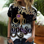 Moodne 3D prinditud T-s&auml;rk Akvarell Aafrika T&uuml;druk Seksikad T-s&auml;rgid Topid Suured naiste riided Harajuku stiil Naiste riided T-s&auml;rgid 6XL