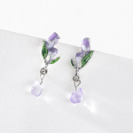 Pinkdudu Sweet Purple Tulbi Tilk K&otilde;rvar&otilde;ngad Romantiline Armas Email Akr&uuml;&uuml;l Ripats Lillek&otilde;rvar&otilde;ngas Naistele Ehted Kingitused PD1518 lilla