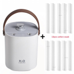 1200 ml juhtmevaba &otilde;huniisutaja USB taaslaetav 1200 mAh aku kahe otsikuga ultraheli udumasin soe LED valgus niisutaja White 10filters