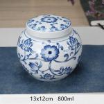 Multifunktsionaalsed Tieguanyini pitseeritud mahutid Hiina sinine ja valge portselanist keraamika tee Caddy teekotike majapidamises kasutatavad hoiukastid A 13x12cm   800ml