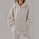 Moodne kapuutsiga naiste pusa &uuml;hev&auml;rviline vabaaja s&auml;rk S valge