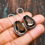 Armas suitsune topaas, kalliskivist k&auml;sitsi valmistatud ehe 925 sterling h&otilde;bek&otilde;rvar&otilde;ngas 1.51 Inches oranž