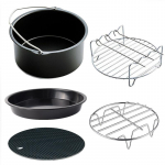 6/7/8-tollise &otilde;hufrit&uuml;&uuml;ri tarvikud viieosaline k&uuml;psetuskorv Grill Pizza k&uuml;psetuspann 6inch