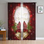 J&otilde;ulukellad t&auml;hed vibu lint t&uuml;ll l&auml;bipaistev aken Kardinad elutuppa Magamistoa j&otilde;ulukaunistus Voile kardinad kardinad W135 x H114cm
