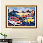 5D DIY Teemant Erinevad autod Teemanttikandid Roos T&auml;is&uuml;mmargune/ruudukujuline puur Kodukaunistus Round 30x40cm