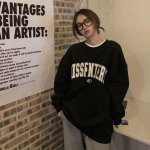 Vintage t&auml;navar&otilde;ivad fliisist &uuml;lisuured kapuutsid Korea mood Kpop Letter Crewneck dressipluus Naiste pulloverid s&uuml;gistalvine top Uus M must