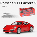 1/36 Scale Welly Porsche 911 Carrera S sulamist automudel, survevalu metallist m&auml;nguasjas&otilde;idukid, automudel K&otilde;rge simulatsiooniga kollektsioon, kingitused lastele 1/36- 11.8x4.7x3.4cm punane