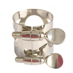 Klarneti ligatuur Klarneti huuliku ligatuur reguleeritavate kruvidega roostekindel poleeritud pind B lame h&otilde;bedane klarneti ligatuur 1pc