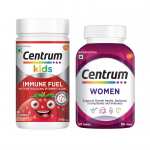 komplekt: n&auml;rimiskommid laste immuunsuse jaoks ja toidulisand naistele (30 tk + 50 tab), Laste immuunsuse turgutavad kummikommid ja naiste komplekt, Centrum