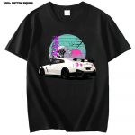 Anime Initial D T-s&auml;rk R35 Skyline GTR jaoks Vaporwave JDM Legendi Auto Prindiga S&auml;rk Unisex L&uuml;hikeste Varrukatega 100% Puuvillased Graafilised T-s&auml;rgid XL