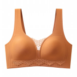 Suure suurusega naiste juhtmevaba &otilde;&otilde;nes rinnahoidja Seksikas minimeeriv pitsrinnahoidja, kokkupandud Push Up Bralette Full Cup &otilde;mblusteta aluspesu topp L pruun