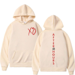 Singer The Weeknd Album Kahepoolse tr&uuml;kiga kapuutsiga meeste naiste mood Hip Hop kapuutsiga dressipluus Street Trend lahtised pulloverid XL beige