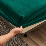 Soojad ja paksud elastsed liibuvad linad Reguleeritav flanellist talvemadratsi kate Sametine voodipesu, 150/180/200 mitu suurust 180x200 cm Only Sheet roheline