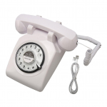 Retro p&ouml;&ouml;rlev telefon Vanamoodne vana lauatelefon koos mehaanilise helina k&otilde;lariga majapidamisele White