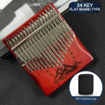 34 klahvi Kalimba kromaatiline Calimba t&auml;ispuidust p&ouml;ialklaver klaviatuur Muusikariistad koos tarvikutega Kingitused t&auml;iskasvanutele algajatele must