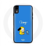 Coque pour Iphone XR Bangtan BTS BT21 Chimmy Jimin Fond Bleu