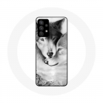Coque pour Samsung Galaxy A13 5G Loup Duo animaux