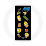 &Uuml;mbris Samsung Galaxy Note 9 Simpsons kleebistele mustal taustal
