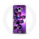 &Uuml;mbris Samsung Galaxy J6 2018 BTS TinyTAN animatsiooniplakatile RM Jin Suga J-Hope Jimin V ja Jungkook Mic Drop