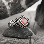 Keisha Lena 2023 Uusim Retro K&auml;sitsi Valmistatud Vanaaegne Tsirkooniga Inkrusteeritud Punk Roostevabast Terasest S&otilde;rmus Meestele Moslemi Ehted 7