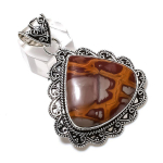 Natural Noreena Jasper Gemstone Handmade 925 Sterling Silver Pendant 2.29 n9p84