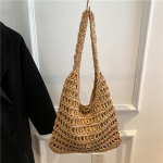 Yogodlns Vintage &otilde;lgedest kootud kott naistele k&auml;ekotid Rotangist heegeldatud &otilde;lakott Vabaaja reisikott Suvine rannakott 38x1x44cm khaki