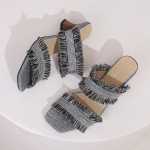 Black Grey Women Mules Sandals High Heel Small Big size 32 50