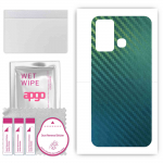 apgo kaitsev nahakleebis seljale, mis &uuml;hildub Infinix Hot 12 Play, &uuml;mbriskilega, fooliumiga, vin&uuml;&uuml;liga &ndash; mustriga s&uuml;sinikkameeleon CAKA1