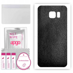 apgo Protective Skin Sticker for the back compatible with Samsung Galaxy S7 active, Wrap Film, Foil, Vinyl - Pattern Black Leather