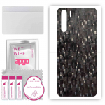 apgo Protective Skin Sticker for the back compatible with Oppo F15, Wrap Film, Foil, Vinyl - Pattern Carbon Black Pixel