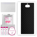 apgo Protective Skin Sticker for the back compatible with Sony Xperia 10 Plus, Wrap Film, Foil, Vinyl - Pattern Carbon Black