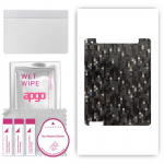 apgo Protective Skin Sticker for the back compatible with Apple iPad 4 Wi-Fi + Cellular, Wrap Film, Foil, Vinyl - Pattern Carbon Black Pixel