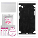 apgo Protective Skin Sticker for the back+sides compatible with Apple iPhone SE 2020, Full Wrap Film, Foil, Vinyl - Pattern Black Camo