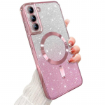 Glitter Bright kate Samsung Galaxy S24 S23 S22 S21 S20 Ultra Plus FE Case Note20 Ultra Plating Wireless MagSafe Magnetic jaoks For Galaxy S21 Plus roosa