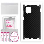 apgo Protective Skin Sticker for the back+sides compatible with Samsung Galaxy M53 5G, Full Wrap Film, Foil, Vinyl - Pattern Carbon Black