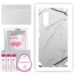 apgo Protective Skin Sticker for the back+sides compatible with vivo Y70s, Full Wrap Film, Foil, Vinyl - Pattern White Marble