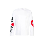 Comme des Gar&ccedil;ons PLAY Logo Pikkade varrukatega T-s&auml;rk Valge Meeste Topid P1T258-1 S