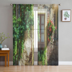 T&auml;navad, alleed ja nurgatagused turismilinnas Toscanas Chianciano Termes Itaalias T&uuml;llist l&auml;bipaistvad kardinad Tuba Organza kardin 135W x 114H(cm)
