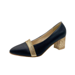 Naiste Mood Must PU Nahast Terava Ninaga Libisevad K&otilde;rge Kontsaga Kingad Daamide Klassikalised Kuldse V&auml;rvi Peo Kingad Zapato Tacon Alto 42 black